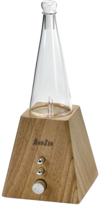 ANDZEN 安得仁 香氛負離子定時玻璃精油擴香儀 無需加水 手工玻璃與實木機座 連續/間歇模式 七彩夜燈, AZ-8600, 淺木紋