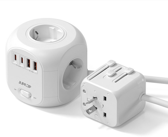 주파집 여행용 멀티탭 어댑터 AD500CP + 하드 케이스, 1개