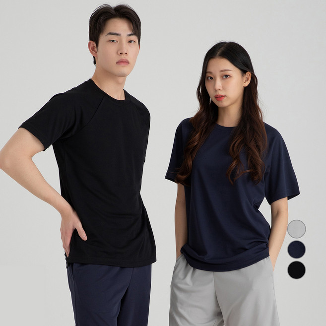캐럿 남여공용 버드아이 쿨링 매쉬 반팔 라그란 티셔츠