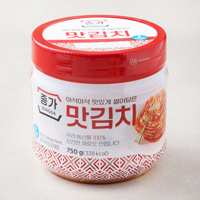 종가 아삭아삭 맛있게 썰어담은 맛김치, 750g, 1개