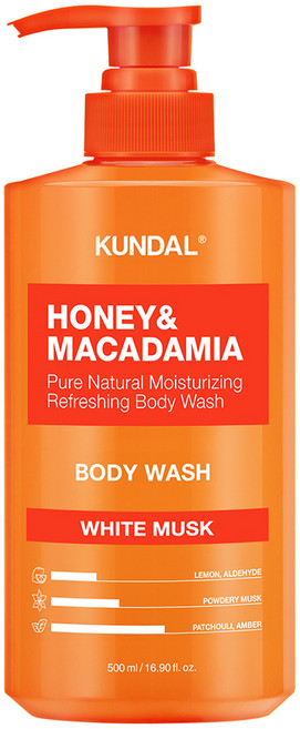 쿤달 허니 앤드 마카다미아 퓨어 바디워시 화이트머스크향, 500ml, 1개