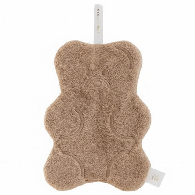 MYUMYUMYU 沐慕家居 小熊軟糖造型擦手巾 淺棕咖, 1條, 1條