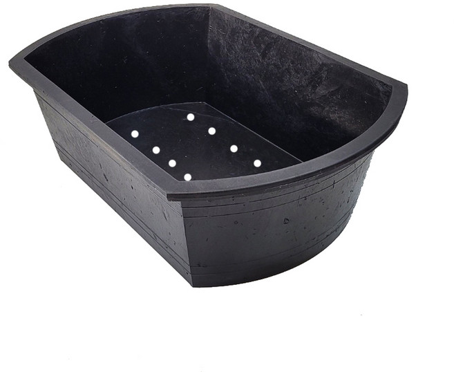 사각 고무 화분, 검정, 1개