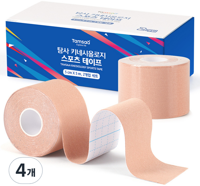 탐사 키네시올로지 스포츠 테이프 5cm*5m, 4개, 2개입