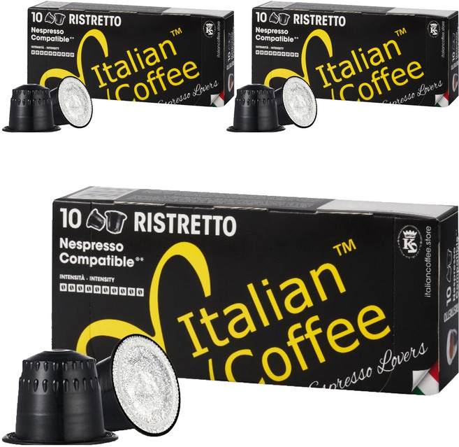 이탈리안커피 네스프레소 호환 캡슐커피 리스트레토, 5.5g, 10개입, 3개