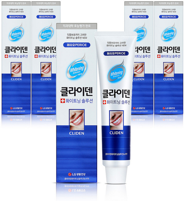 클라이덴 화이트닝 솔루션 오리지널 뉴치약, 120g, 5개