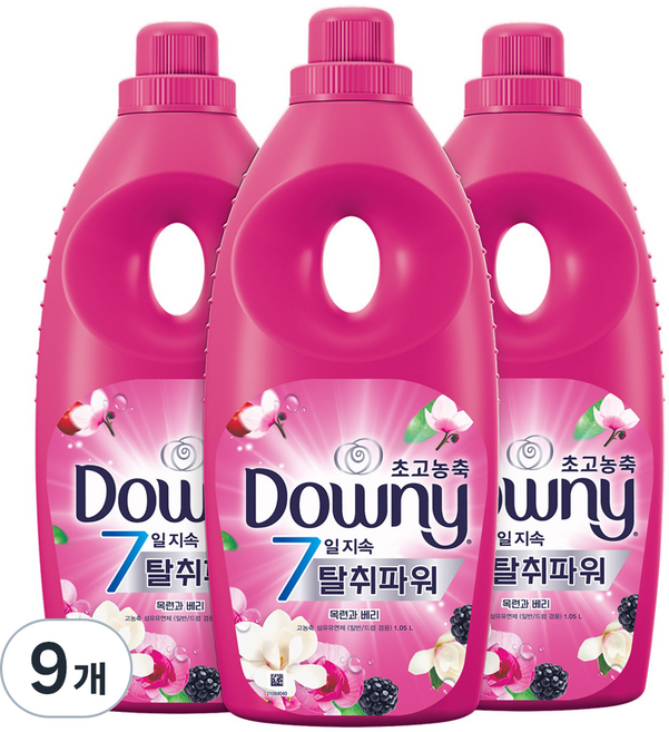 다우니 7일 지속 탈취파워 초고농축 섬유유연제 목련과베리 본품, 1.05L, 1개입, 9개