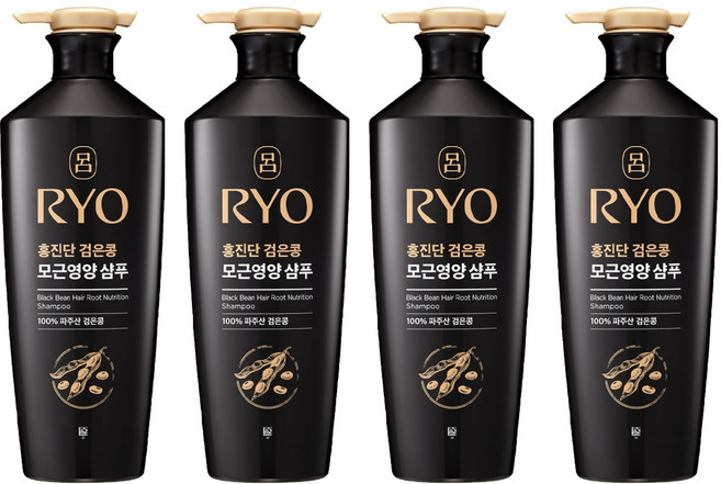 RYO 呂 黑豆髮根滋養弱酸性洗髮精 白花香, 820ml, 4瓶