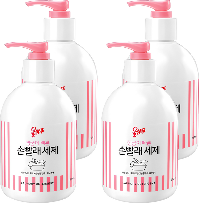 울샴푸 손빨래 세제 본품, 380ml, 4개