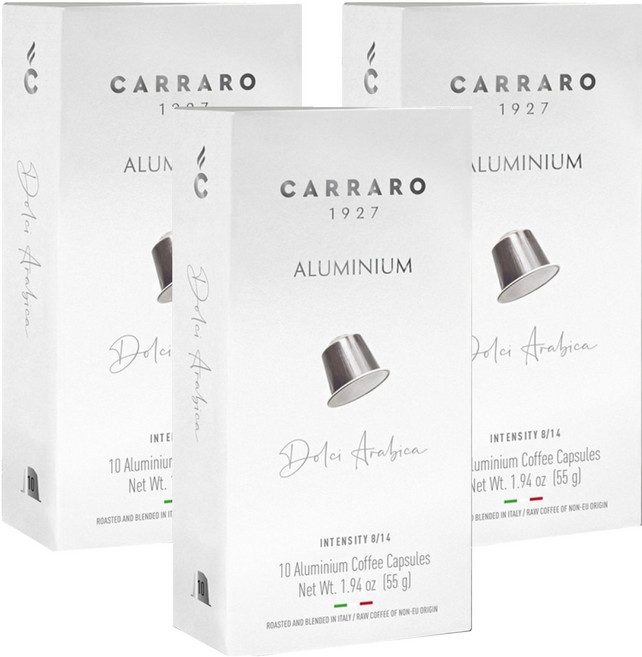 CARRARO 阿拉比卡 DOLCI ARABICA 咖啡膠囊 適用Nespresso Original 膠囊咖啡機, 5.5g, 10個, 3盒
