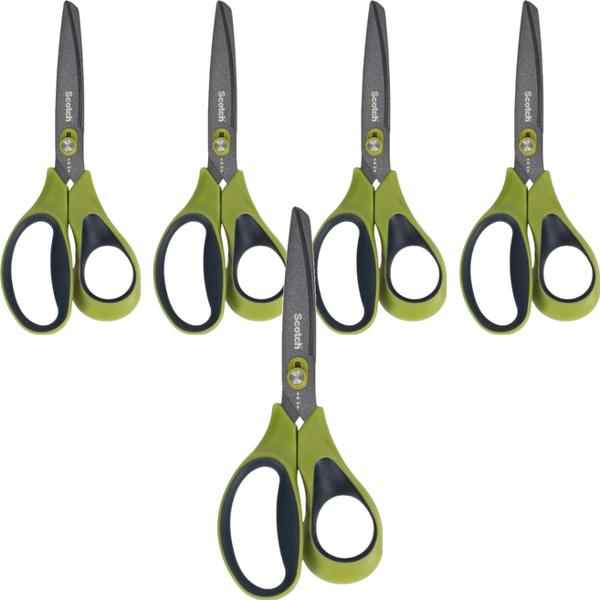 스카치 논스틱 언박싱 가위, 그린, 5개