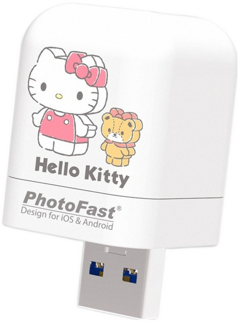 PhotoFast 銀箭資訊 備份方塊 公仔款 USB 3.1高速傳輸 蘋果/安卓雙系統通用, 2TB, HelloKitty, 1個