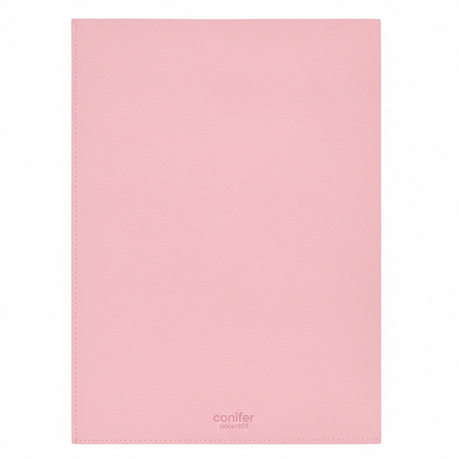 conifer 綠的事務 2025年16K手鞣皮紋直式週誌, 柔莓粉色, 1本