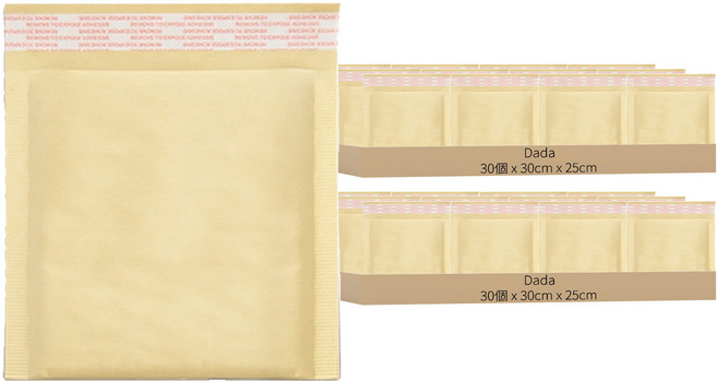 DADA 牛皮氣泡紙安全信封, 60個
