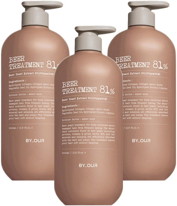 바이아우어 81만PPM 단백질 맥주효모 트리트먼트, 3개, 1L
