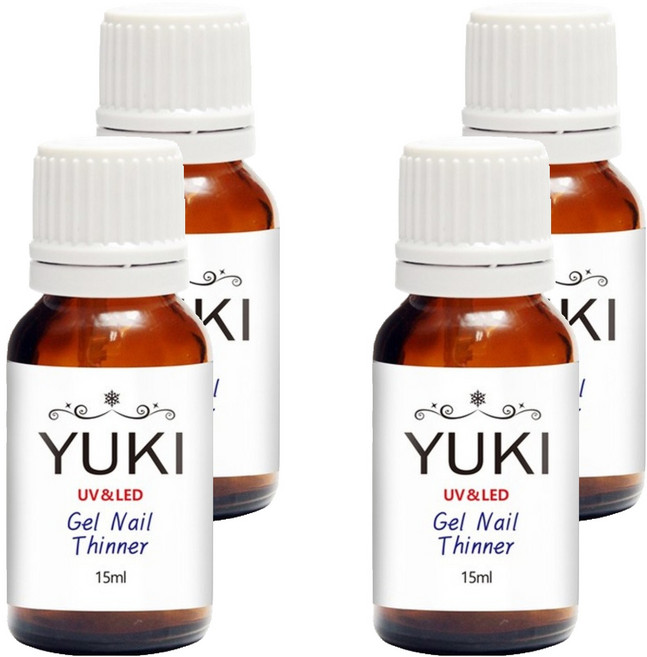 유키 젤 네일 띠너, 혼합색상, 15ml, 4개