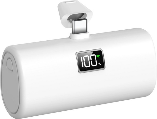 YINTO 도킹형 고속충전 PD 20w 일체형 휴대용 미니 보조배터리 C타입, XPB1-C, 화이트