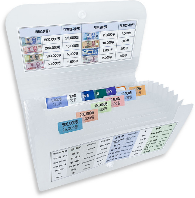 벨리안 베트남 동지갑 + 현금생활 스티커 세트
