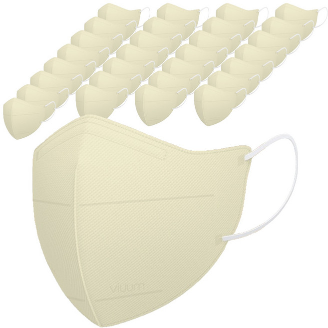 viuum 에코 브리즈 새부리형 마스크 중형 KF94, 25개입, 2개, 베이지