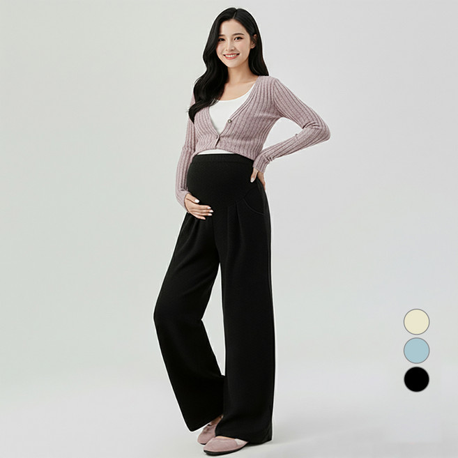 휴데이 핀턱 와이드 임산부 바지