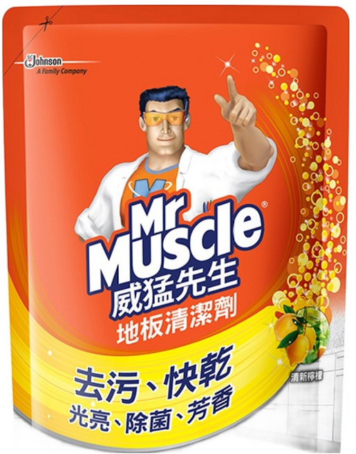 Mr Muscle 威猛先生 地板清潔劑補充包 清新檸檬, 1.8L, 1包