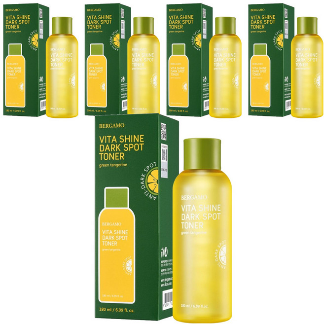 베르가모 청귤 비타샤인 잡티 토너, 180ml, 5개