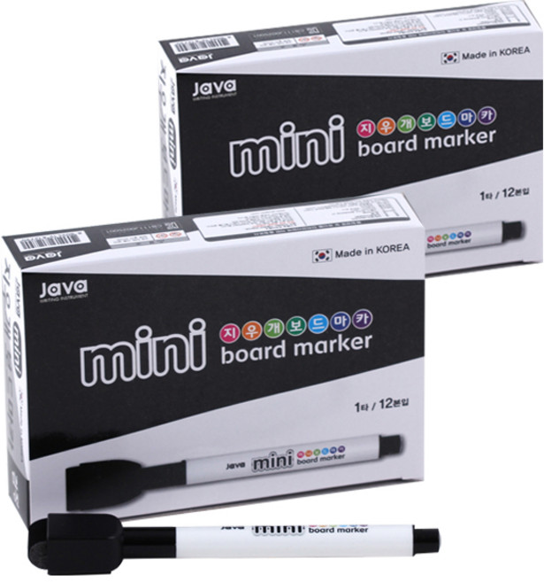 자바펜 지우개 미니 보드마카, 검정, 24개