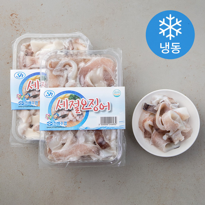 진해수산업협동조합 세절 오징어 (냉동), 500g, 2개