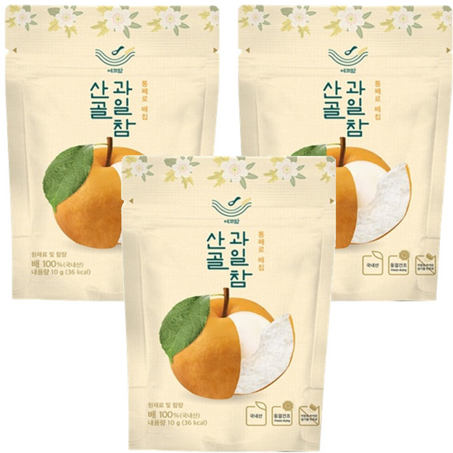 에코맘의산골이유식 산골 과일참 통째로 배칩, 10g, 3개
