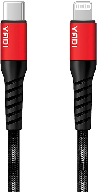 YADI 亞第 Lightning-type-C 手機充電傳輸線 適用於iPhone/iPad/iPod 60W快充, 120cm, 1條