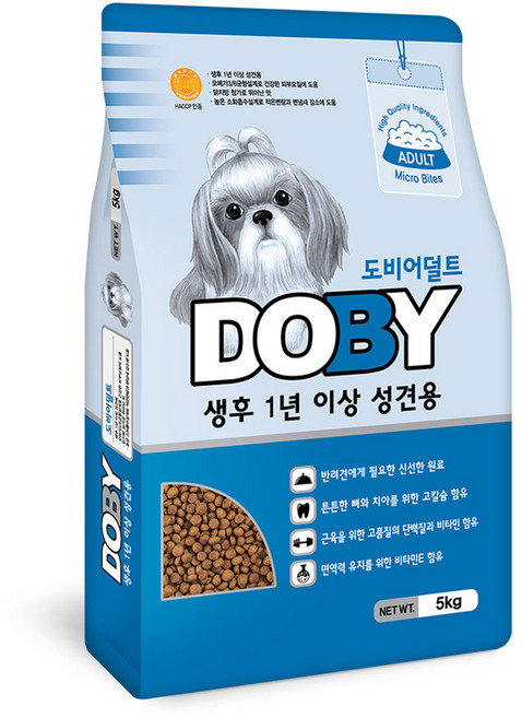 도비 어덜트 강아지 건식사료, 곡물, 5kg, 1개