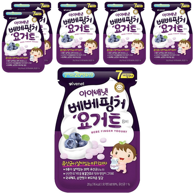 韓國 ivenet 豆豆餅乾, 藍莓, 20g, 6包