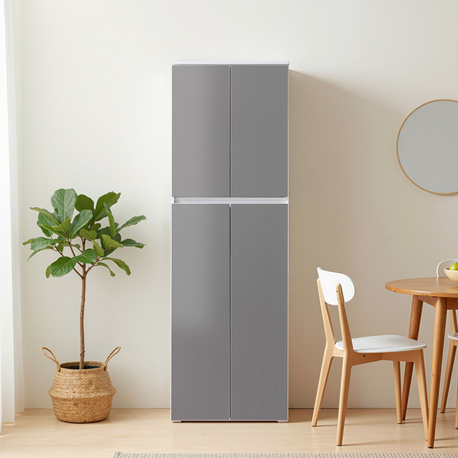 서울소호 국내제작 LPM 오딘 주방 키큰 선반 수납장 1800 방문설치, 그레이