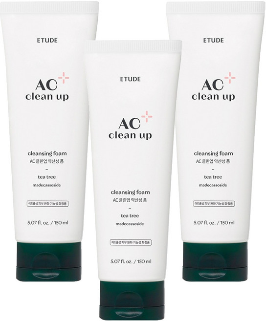 Etude AC Clean Up 弱酸性泡沫, 150ml, 3個