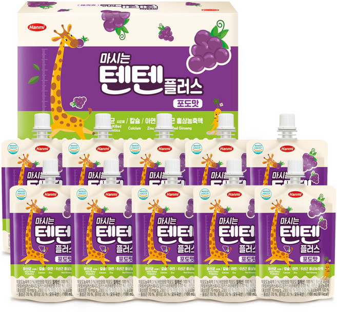 텐텐 한미사이언스 마시는 텐텐 플러스, 100ml, 10개, 포도맛
