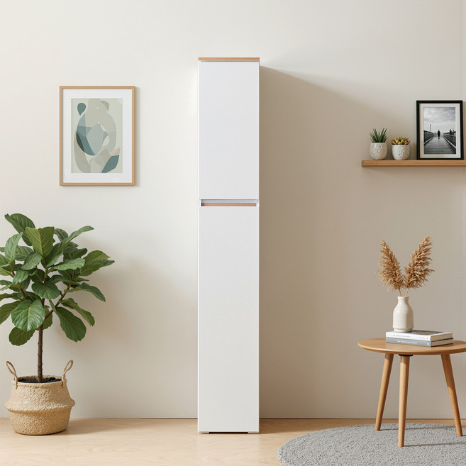 서울소호 오딘 주방 틈새 키큰 선반 수납장 300 방문설치, 오크