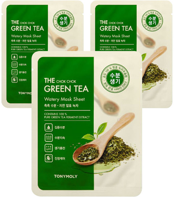 토니모리 더 촉촉 그린티 수분 마스크 시트, 3개, 1개입