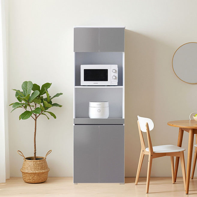 서울소호 오딘 키큰 주방 밥솥 렌지대 600 방문설치, 그레이, 5단