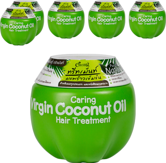 케어링 버진 코코넛 오일 헤어 앤 두피 트리트먼트, 230ml, 6개