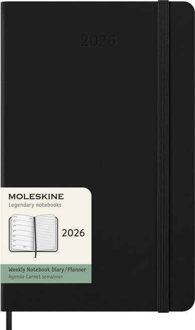 몰스킨 2026년 클래식 위클리 다이어리 12개월 하드커버, 블랙, 1개