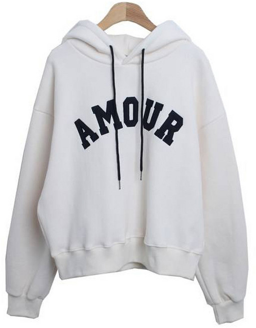 시크블랙 모르이 아모르 베이직 기모 후드티 cpt13781k3a