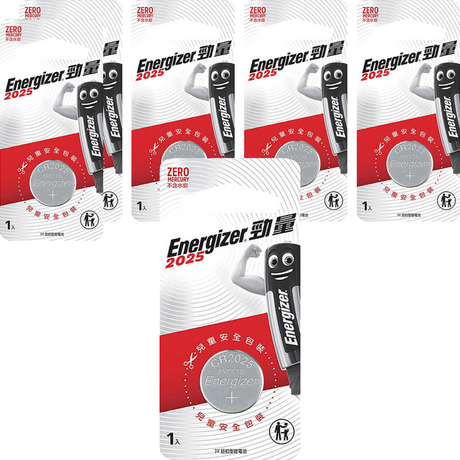 Energizer 勁量 鈕扣型鋰電池 E-CR2025 3V, 1顆, 6組