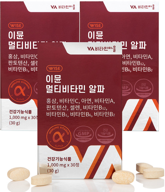 비타민마을 이뮨 비타민 알파, 3개, 30정