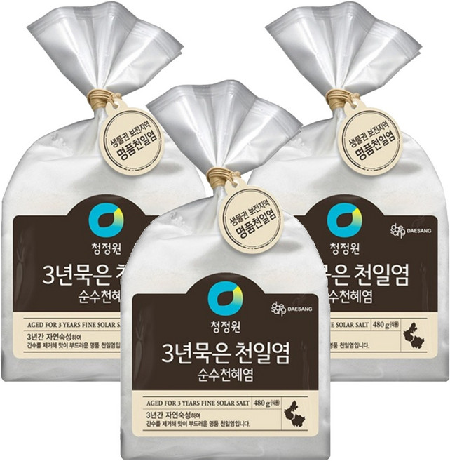 청정원 3년묵은 천일염, 480g, 3개