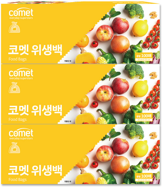 코멧 위생백, 중(M), 100개입, 3개