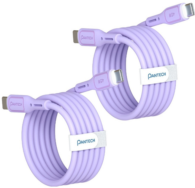 팬택 45W C타입-C타입 초고속 파스텔 케이블, 퍼플, 2개, 2m