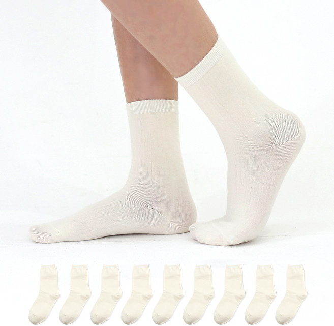 이지레그 여성용 롱 무지 중목 양말 10켤레