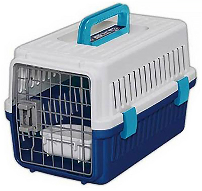 IRIS OHYAMA 愛麗思歐雅瑪 航空運輸籠 ATC-460, 白/青色, 1個