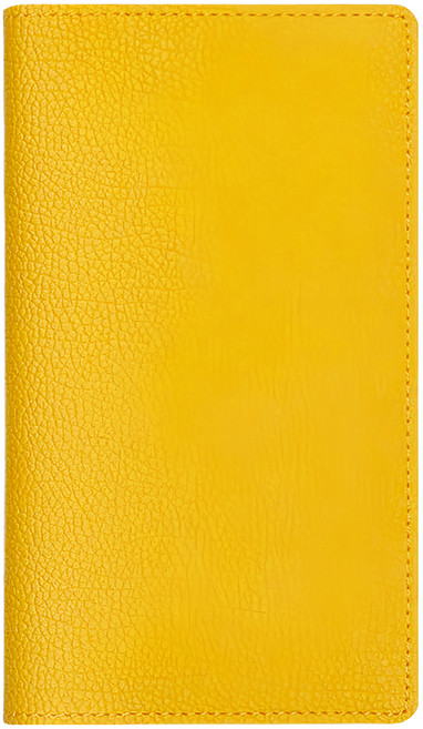 conifer 綠的事務 2025年48K柏金皮紋橫式週誌, 陽光黃色, 1本