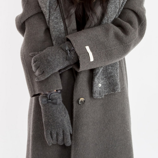 크로커다일 여성용 손목퍼 리본 스마트터치 모장갑